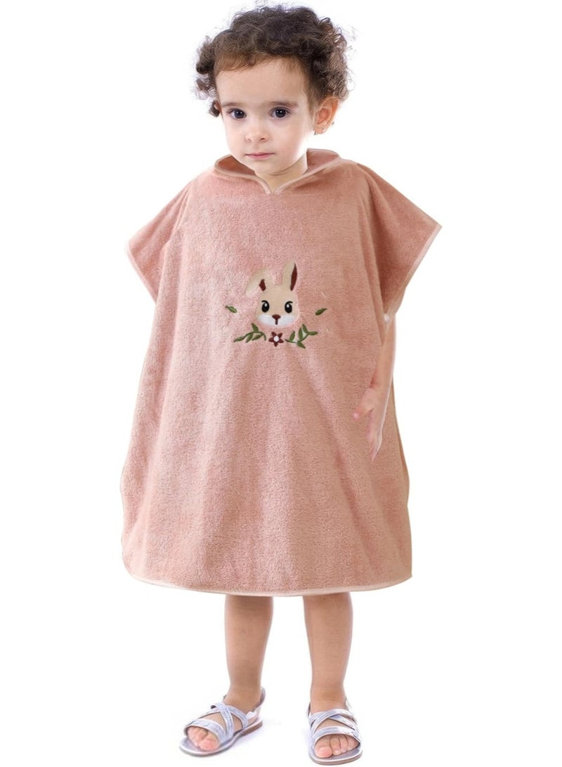 CMGTYYD Kids Hooded Bath Towel - Super Soft & Absorbent Coral Fleece, Rabbit Swim Cover-Up, Quick Dry Lightweight Pool & Beach Towel for Boys Girls Ages 0-4 (Pink) - Image 1