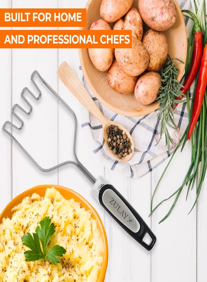 Zulay Kitchen Potato Masher Stainless Steel - Premium Masher Hand Tool and Potato Smasher Metal Wire Utensil for Best Mash for Bean, Avocado, Egg, Mini Mashed Potatoe, Banana & Other Food - Image 4