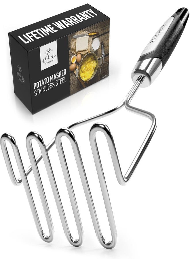 Zulay Kitchen Potato Masher Stainless Steel - Premium Masher Hand Tool and Potato Smasher Metal Wire Utensil for Best Mash for Bean, Avocado, Egg, Mini Mashed Potatoe, Banana & Other Food - Image 1
