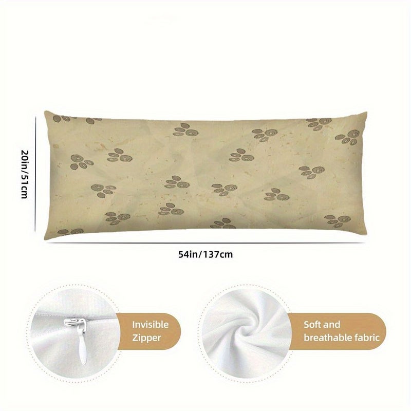 Ultra Soft Body Pillow 20x54 Inches Double Sided Paw Design Breathable Polyester Machine Washable For All Sleepers - Image 4