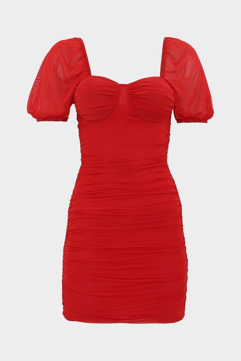 Açelya Okcu Azalea Okcu Underwire Drape Detail Lycra Tulle Dress  - Image 1