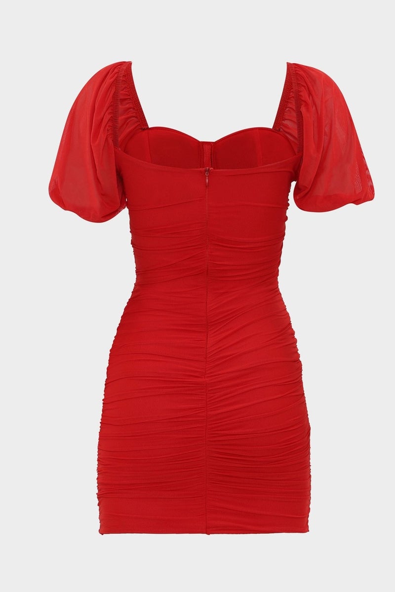 Açelya Okcu Azalea Okcu Underwire Drape Detail Lycra Tulle Dress  - Image 3