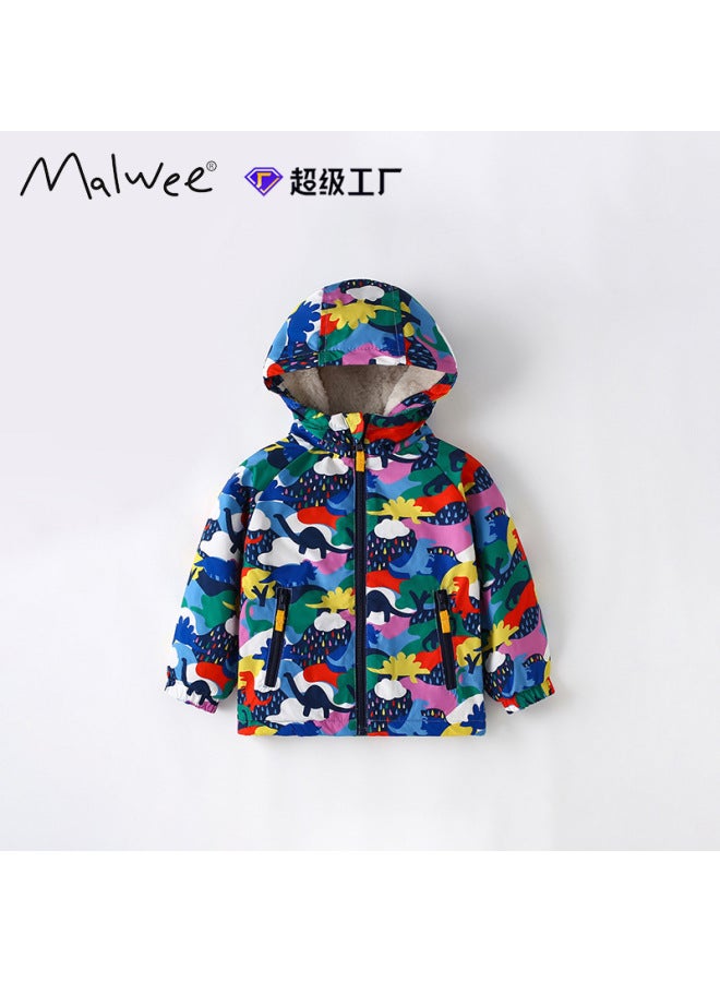 Malwee Girls' Thick Fleece Jacket New Arrival For Autumn/winter European And American Style Casual Hooded Cardigan Fashionable Top