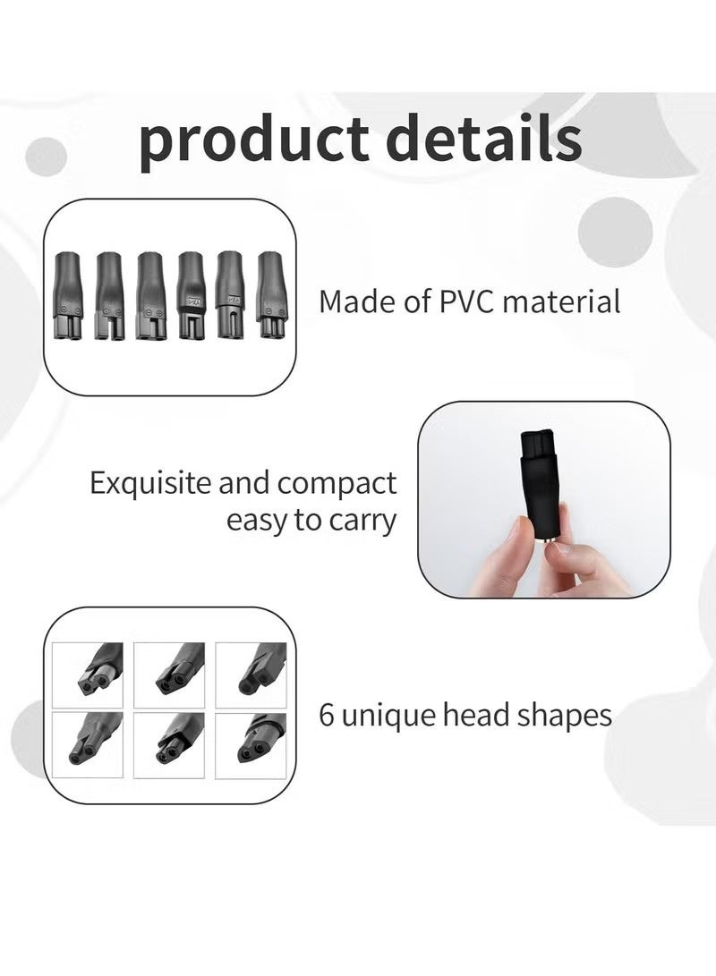 Shaver Charger, 6 Pcs Universal Shaver Converter, 6 Unique Head Shape Power Cord Supply Adapter, DC Connector, Beard Trimmer Charger, Men's Razor Charger Cable Kit, Multi-Functional Charging Solution - Image 3