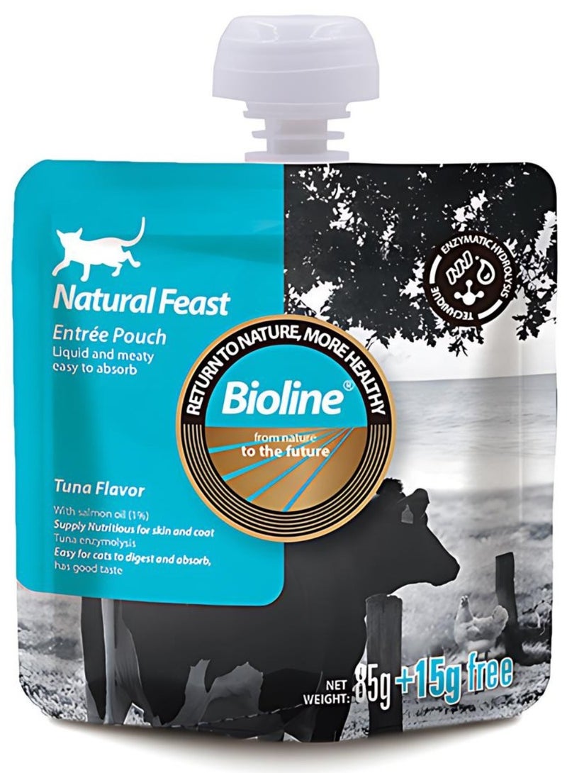 Bioline Natural Feast Entree Pouch Tuna Flavor 85g+15g - Image 1