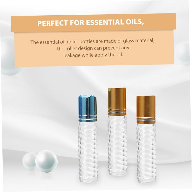 ABOOFAN 12pcs 5ml Glass Perfume Bottles Mini Roll-on Bottles Refillable Roller Ball with Cap for Essential Oils Travel Use Random Color - Image 3