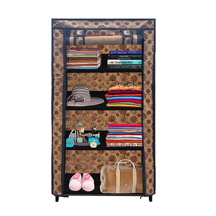 PHILOSHOP PHILOSHOP 10 Inch 4 Layer Shoe Rack for Home Improvement Furniture Adjustable Shelf Need to Be Assemble DIY Flowerprint - Image 4