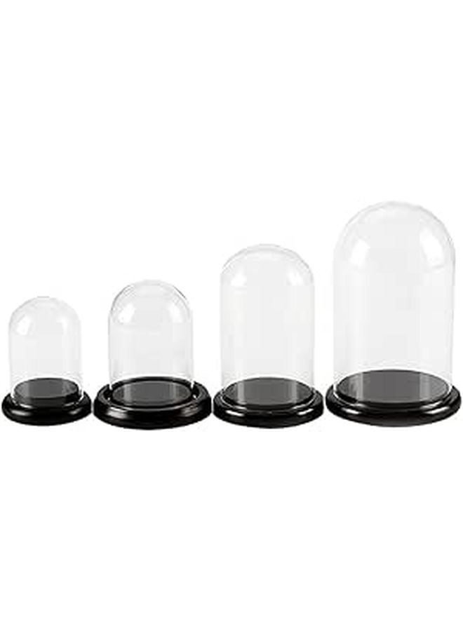 U Shaped Large Glass Cake Dome Cover With Wood Base 70x100mm For Dessert Display - Image 1