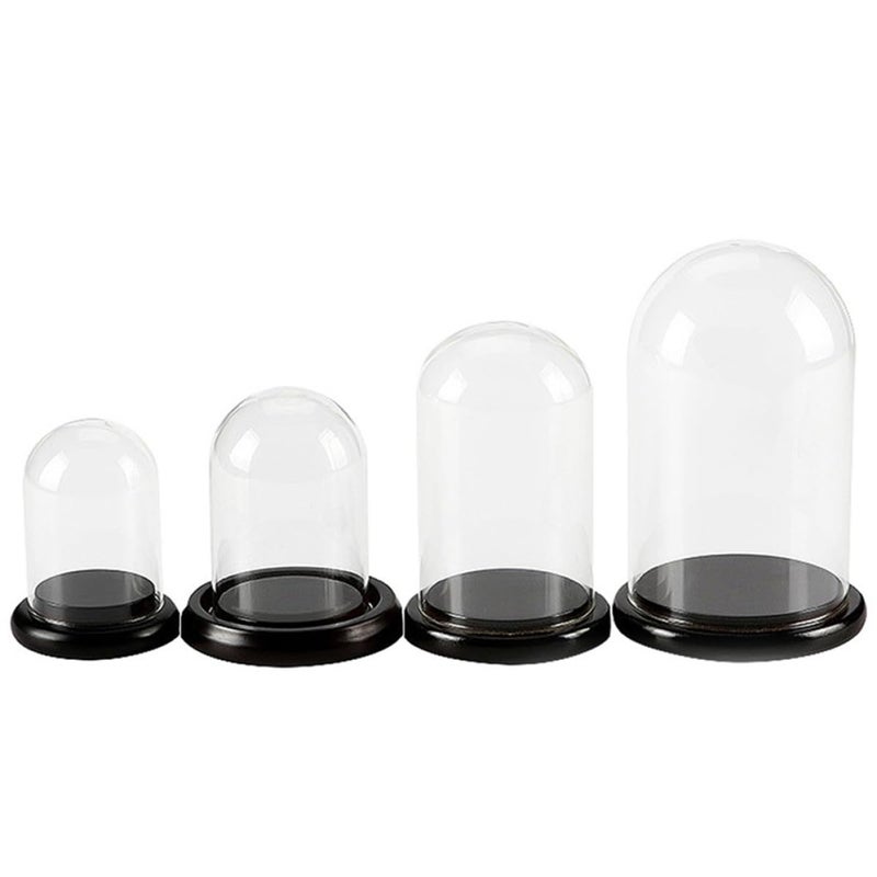 U Shaped Large Glass Cake Dome Cover With Wood Base 70x100mm For Dessert Display - Image 2