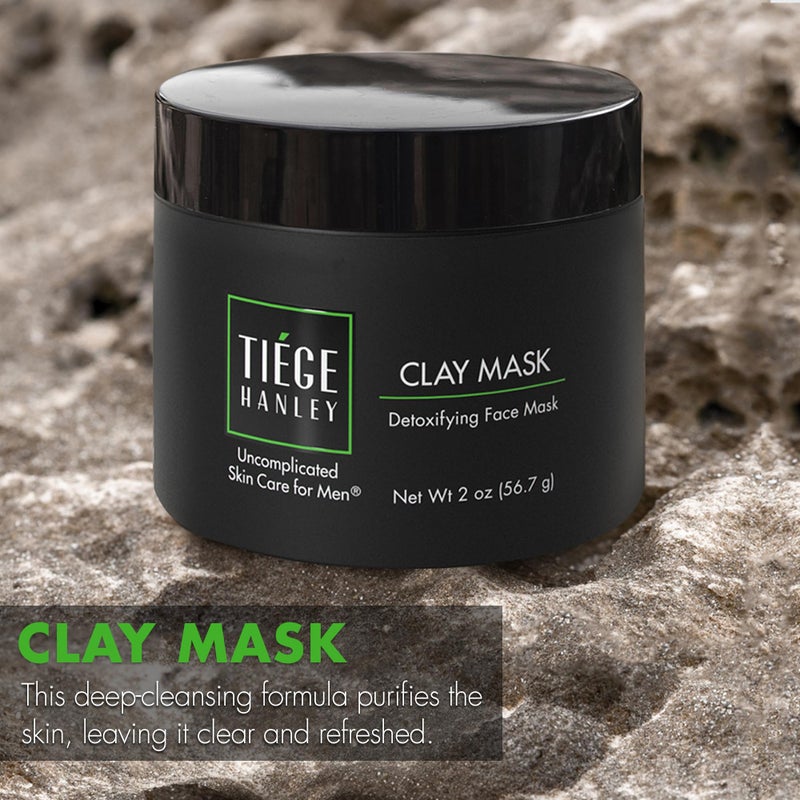 Tiege Hanley Detoxifying Facial Clay Mask for Men, Deep Pore Cleansing Charcoal Face Mask With Natural Kaolin Clay and Aloe, Absorbs Oil & Reduces Appearance of Pores, Menâ€™s Skin Care, 2 Oz - Image 3