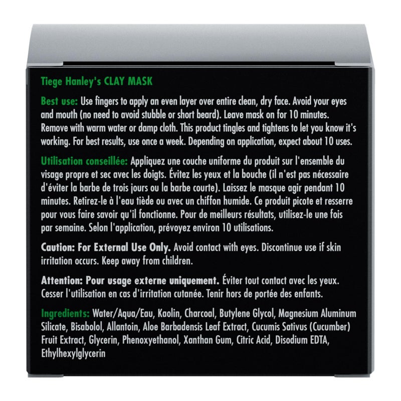 Tiege Hanley Detoxifying Facial Clay Mask for Men, Deep Pore Cleansing Charcoal Face Mask With Natural Kaolin Clay and Aloe, Absorbs Oil & Reduces Appearance of Pores, Menâ€™s Skin Care, 2 Oz - Image 2