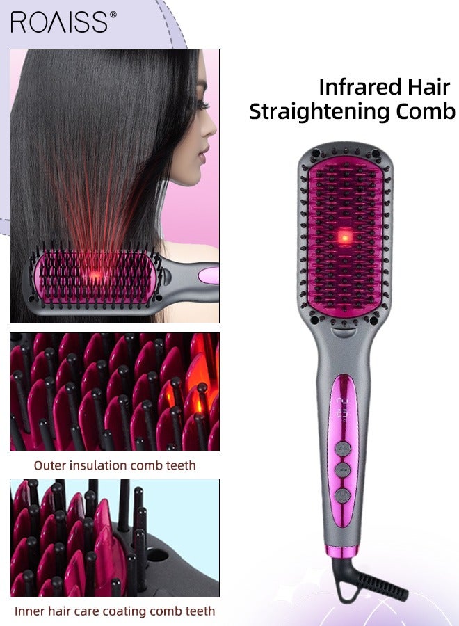رويس مشط فرد الشعر بالأشعة تحت الحمراء، 6 سرعات لضبط درجة الحرارة، خط ذيل دوار مضاد للتشابك 360 درجة مئوية، تسخين سريع وتصفيف يدوم طويلاً، مناسب لجميع أنواع الشعر - Image 1