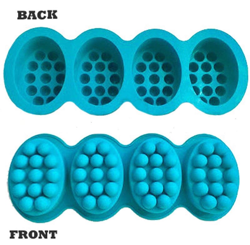 Mose Cafolo 2 pcs 3D Massage Bar Soap Molds 4 Cavities 4.5oz Silicone Soap Molds for DIY Soap Making, Chocolate, Polymer Clay, Ice Tray Hair Scalp(Nonstick & BPA Free) - Image 4