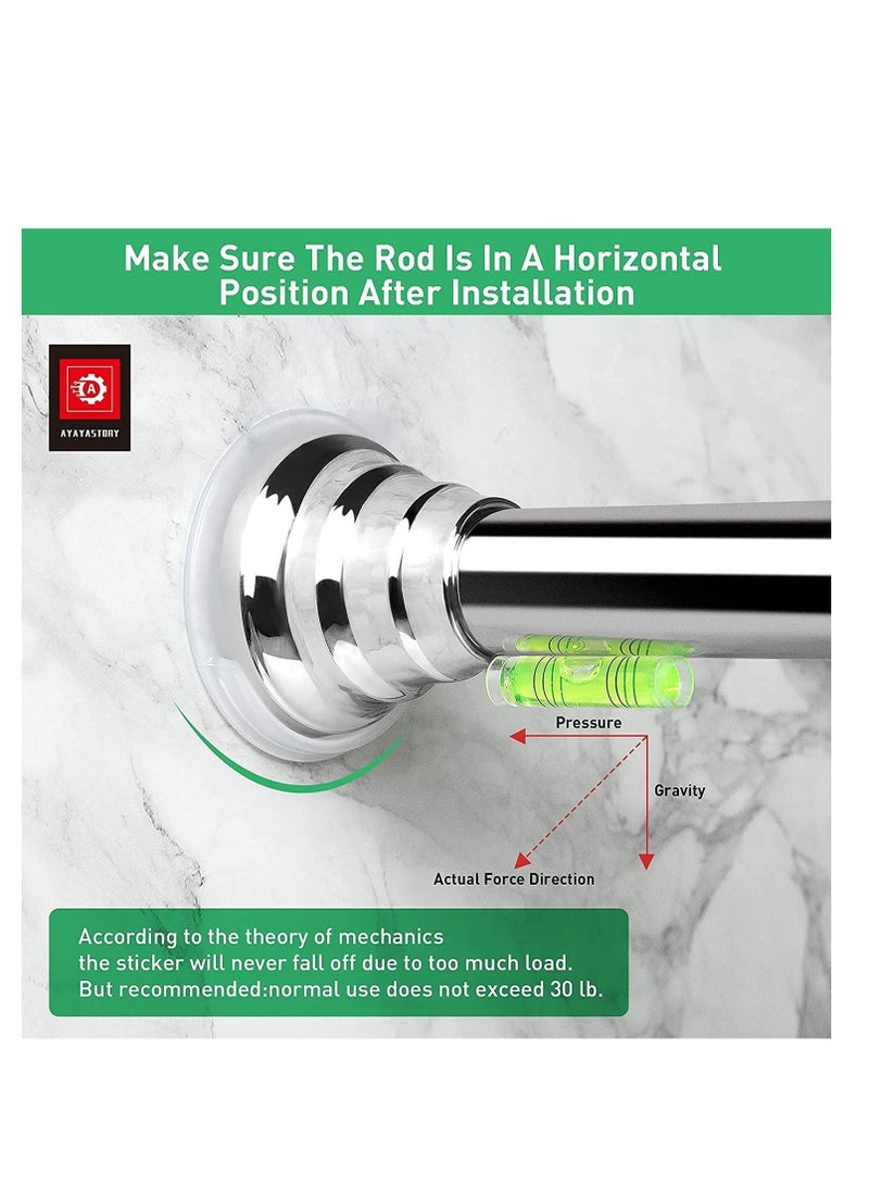 Y&D Adhesive Shower Curtain Rod Holder,No Slippage Wall Mount Retainer of for bathroom,Heavy Duty Tension brackets No Drilling - Image 3