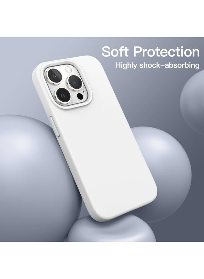 Jetech Silicone Case for iPhone 14 Pro 6.1-Inch, Silky-Soft Touch Full-Body Protective Phone Case, Shockproof Cover with Microfiber Lining (White) - Image 4