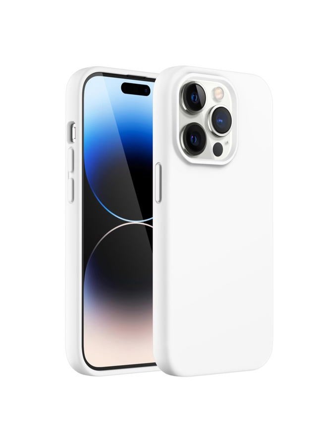 Jetech Silicone Case for iPhone 14 Pro 6.1-Inch, Silky-Soft Touch Full-Body Protective Phone Case, Shockproof Cover with Microfiber Lining (White) - Image 1