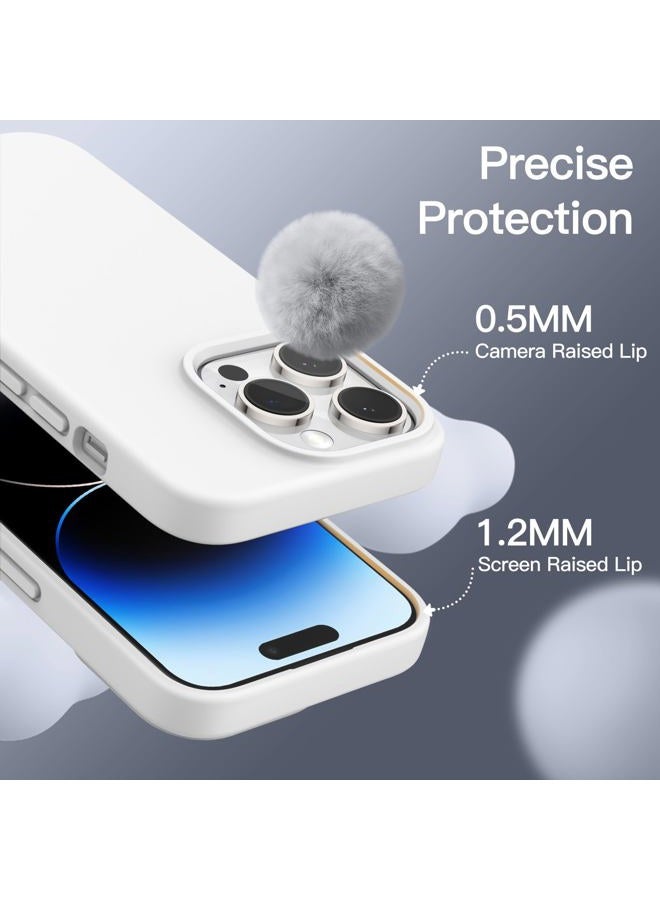 Jetech Silicone Case for iPhone 14 Pro 6.1-Inch, Silky-Soft Touch Full-Body Protective Phone Case, Shockproof Cover with Microfiber Lining (White) - Image 5