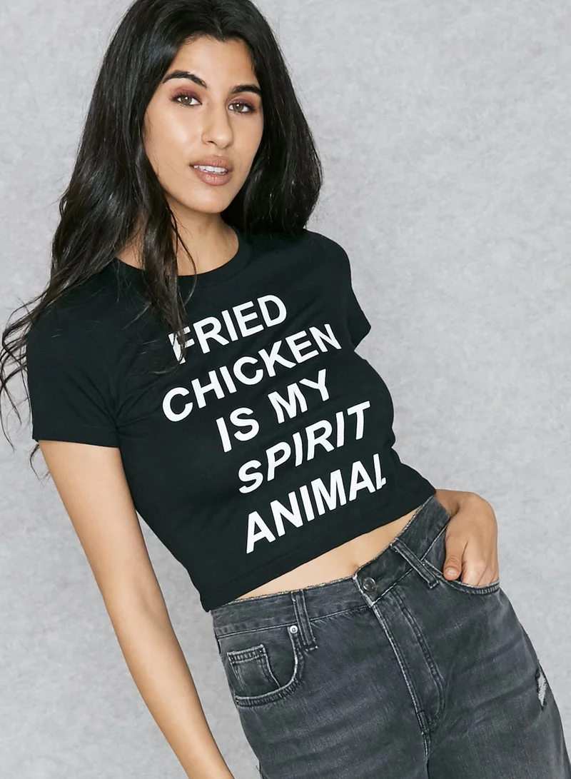 dimepiece Slogan Crop T-Shirt