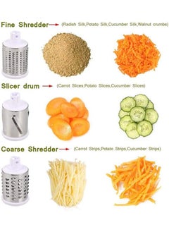 SHOPI Manually Rotating Cheese Cutter, Vegetable Mandolin Slicer, Multi-Function Vegetable Cutter, Fruit Shredder, Grater, Stainless Steel Rotating Shredder  - Image 4