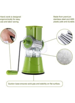 SHOPI Manually Rotating Cheese Cutter, Vegetable Mandolin Slicer, Multi-Function Vegetable Cutter, Fruit Shredder, Grater, Stainless Steel Rotating Shredder  - Image 5