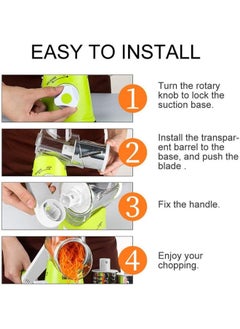SHOPI Manually Rotating Cheese Cutter, Vegetable Mandolin Slicer, Multi-Function Vegetable Cutter, Fruit Shredder, Grater, Stainless Steel Rotating Shredder  - Image 2