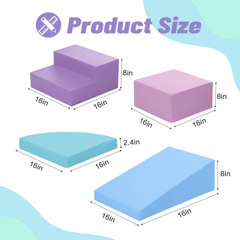 TODIBY 6-Piece Foam Climbing Blocks for Toddlers: Colorful Climbing Gym PU Leather Baby Foam Building Blocks Indoor Toy - Image 5