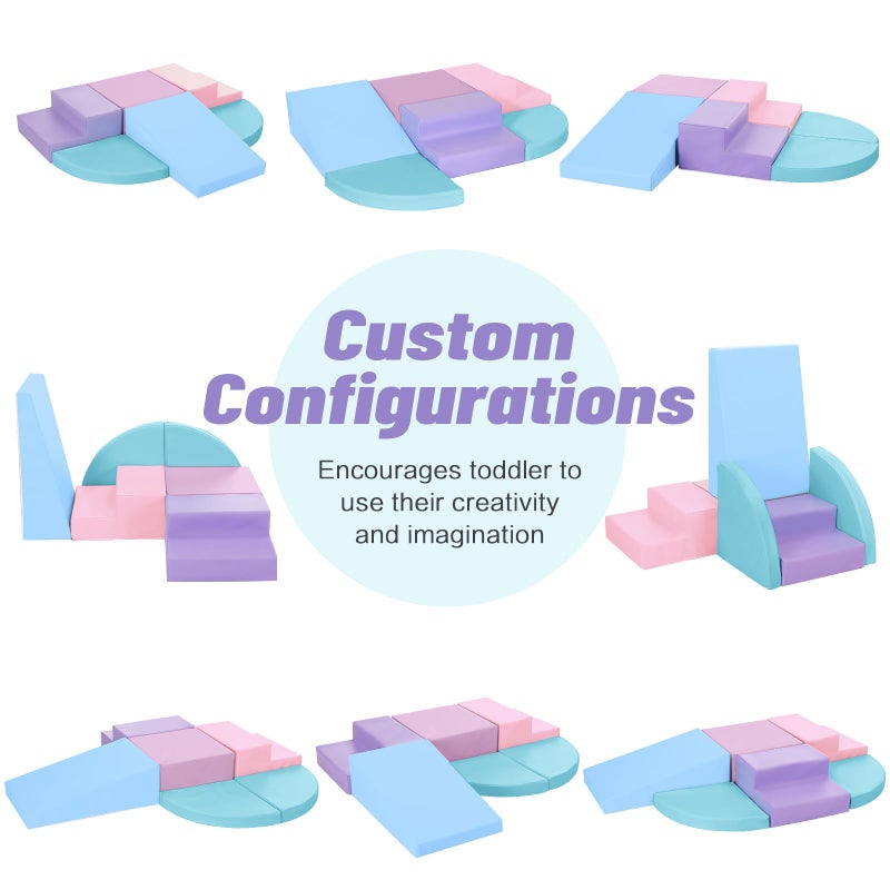 TODIBY 6-Piece Foam Climbing Blocks for Toddlers: Colorful Climbing Gym PU Leather Baby Foam Building Blocks Indoor Toy - Image 3