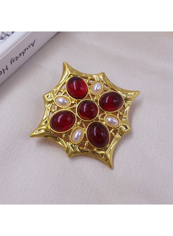 KUYING Retro Fashion Baroque Metal Brooch 