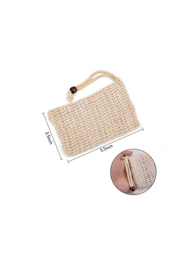 AISIBO 4 Pieces Exfoliating Loofah Pouch For Soap Saver Bag Natural Sisal Soap Bag Hand Made Soap Bag Mesh Soap With Drawstring For Shower Bath Foam  - Image 4