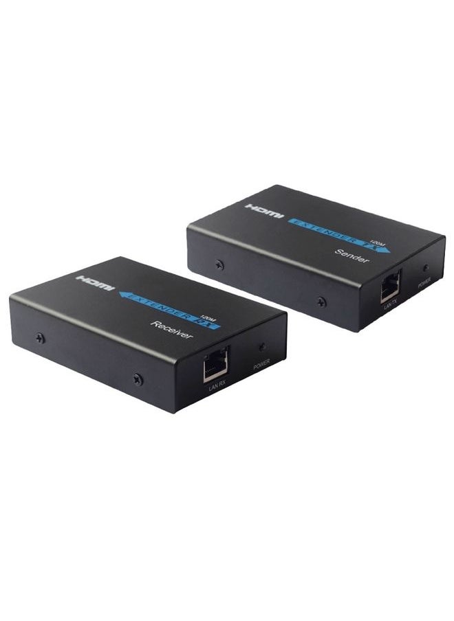 Generic - HDMI Extender (Receiver & Sender) over Single UTP CAT5e/6 Cable, Transmission Distance: 120m(Black) - Image 1