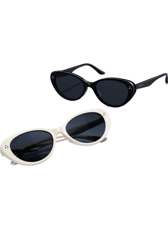 PARZIN Sunglasses, Unisex Retro Stylish Small Frame Cat-Eye Glasses, Uv Protection Driving Sunglasses, 7779 - Image 3
