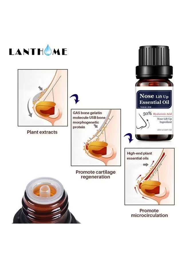 Lanthome Nose Lift Up Essential Oil 10ml - Heighten Rhinoplasty Collagen Firming Moisturizing Perfect Nose Serum Reshape Natural Beauty Skin Care - Image 5