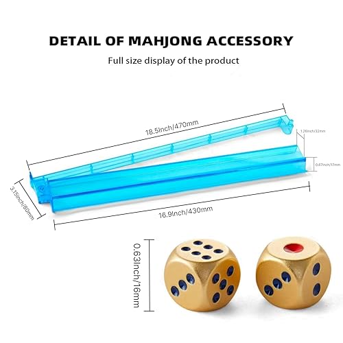 TAIKULA Mahjong Racks with Pushers Clear Acrylic American Majiang Tile Racks Enhanced Mah Jongg Tile Holders Set of 4 with 3 Goldern Dics Colors - Image 5