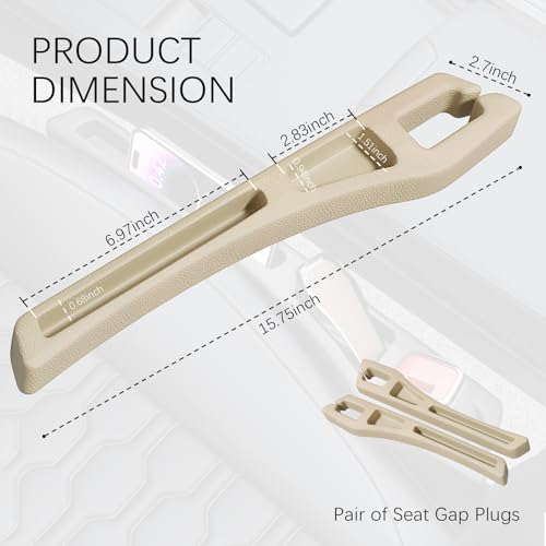 YGDMD 2PCS Car Seat Gap Filler Organizer,2 in 1 Car Gap Filler with Fill and Storage Function for Storing Phones Keys Cards,Universal Multifunctional No Drop Seat Guard for Cars (Beige) - Image 2