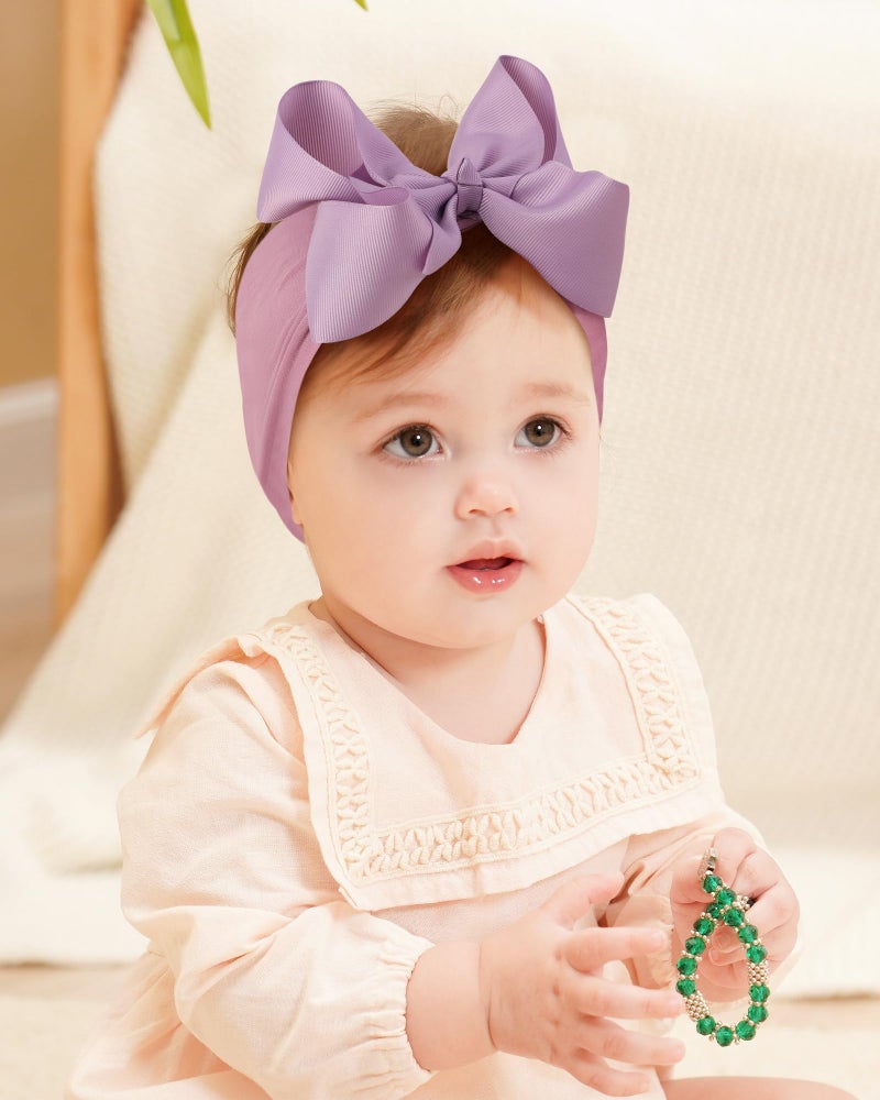 doboi 12pcs Big Baby Bows Baby Girl Headbands Ribbon Bow Hair Accessories Nylon Headband Bows for Baby Girls Infant Newborn Toddler - Image 4