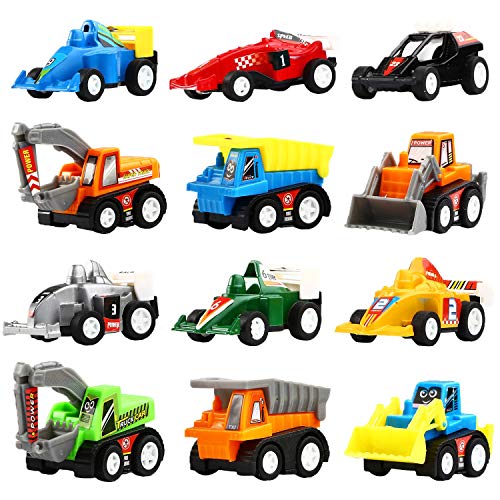 Yeonhatoys Yeonha Toys Pull Back Vehicles 12 Pack Mini Assorted Construction Vehicles and Race Car Toy for Kids and Toddlers - Image 1