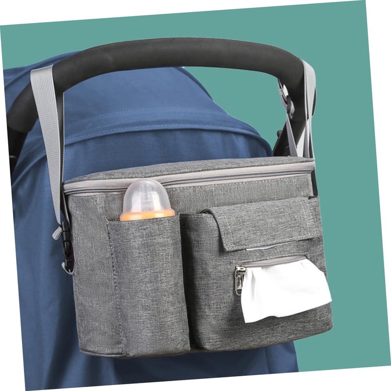 Large Capacity Diaper Pouch Organizer with Easy Zipper for Stroller Handlebar - Image 4