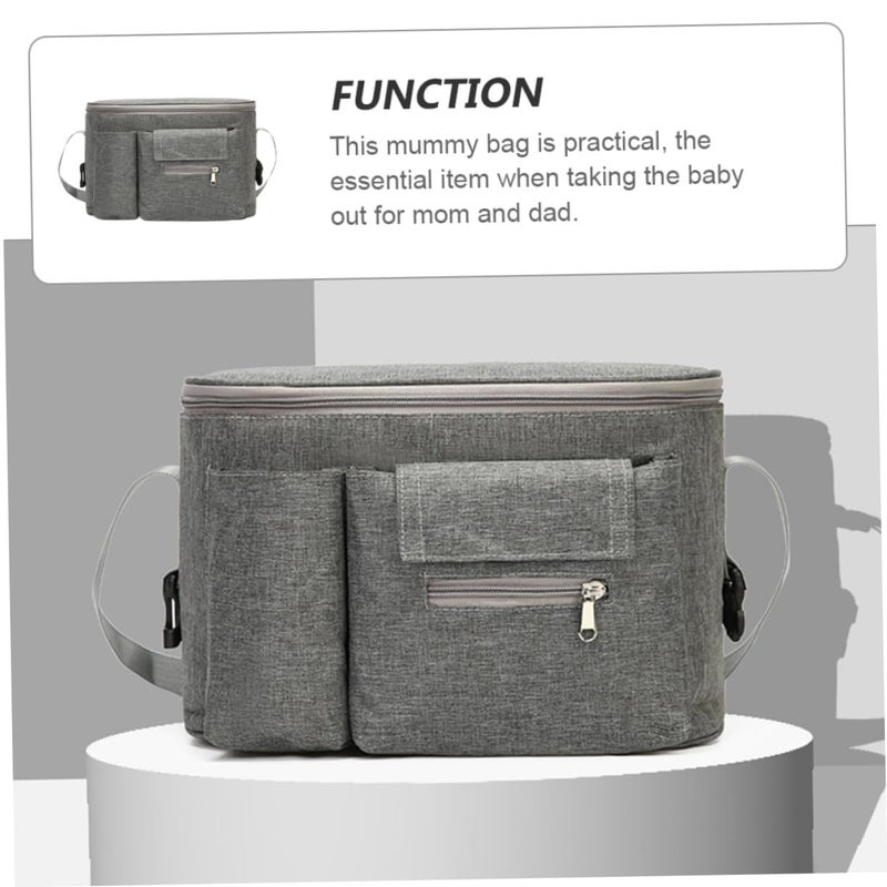 Large Capacity Diaper Pouch Organizer with Easy Zipper for Stroller Handlebar - Image 3