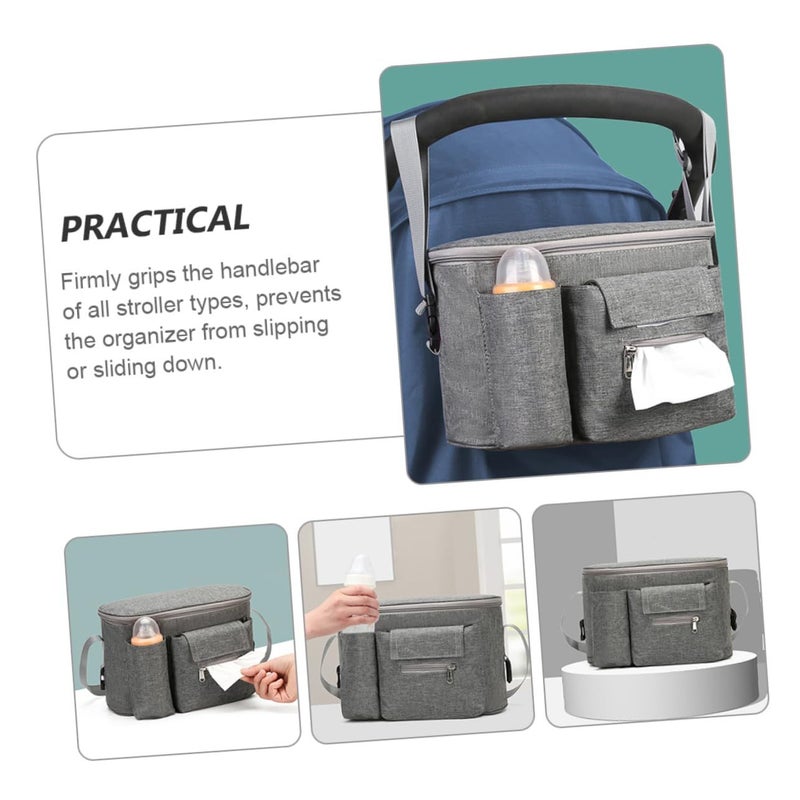 Large Capacity Diaper Pouch Organizer with Easy Zipper for Stroller Handlebar - Image 5