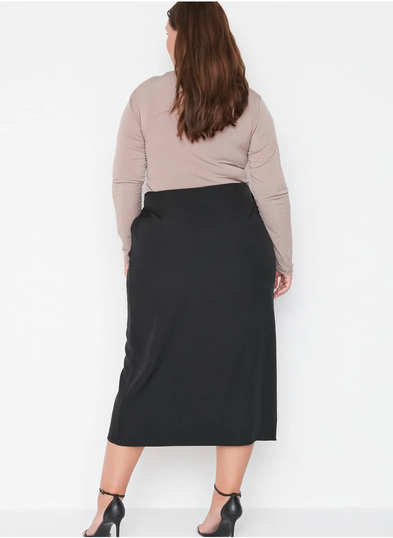 Trendyol Curve Side Split Midi Skirt