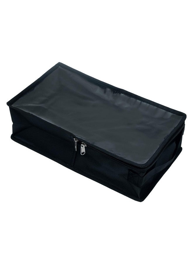 SRAJANAA SRAJANAA Black Shoe Bag for Travel & Storage, Travelling Shoes Cover, Portable Dustproof Pouch, Sneaker Box, Transparent Home Organiser Boxes, Protector from Rain - Set of 10 (32 X 10 X 18 cm) - Image 5