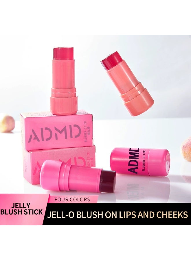 ADMD Jelly Blush， blush for cheeks eyes and lips, natural blush, waterproof and sweat-proof, tinted solid stick, long-lasting nude makeup multi-purpose color stick cream blush 03#Chill red - Image 1