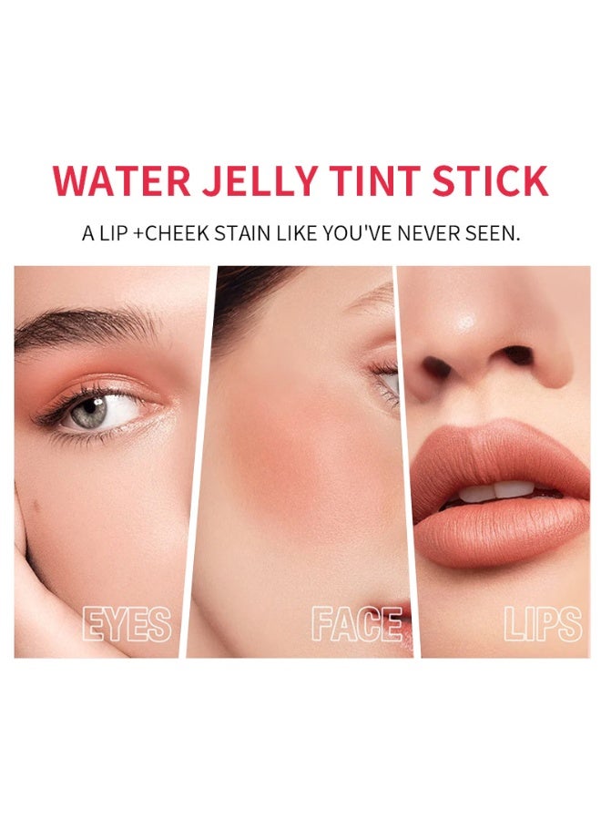 ADMD Jelly Blush， blush for cheeks eyes and lips, natural blush, waterproof and sweat-proof, tinted solid stick, long-lasting nude makeup multi-purpose color stick cream blush 03#Chill red - Image 4