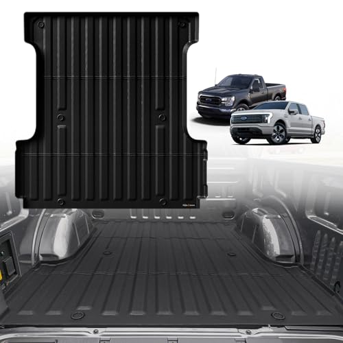 TripleAliners Truck Bed Mat Compatible with 2015-2025 Ford F150 & Lightning Accessories 5.5FT Flush All Weather Protection TPE Heavy Duty Pickup Cargo Mat - Image 1
