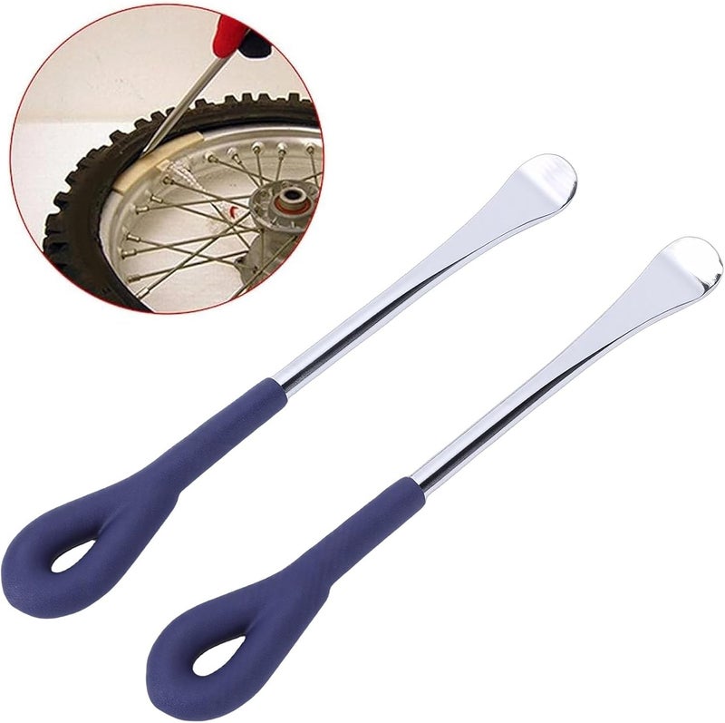 Tire Spoons, 2pcs Tire Spoon Levers Heavy Duty 10in Motorcycle Tire Changer Tool Carbon Steel Iron Set for Dirt Bike ATV Wheel Repair - Image 3