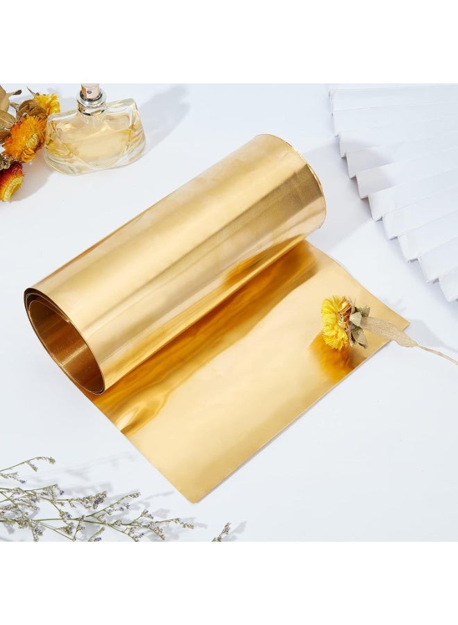 Excefore لفافة ورقة نحاسية ذهبية، لوحة رقائق معدنية 0.1 مم نحاس معدني رقيق لصنع الحرف اليدوية 500x200x0.1 مم - Image 3