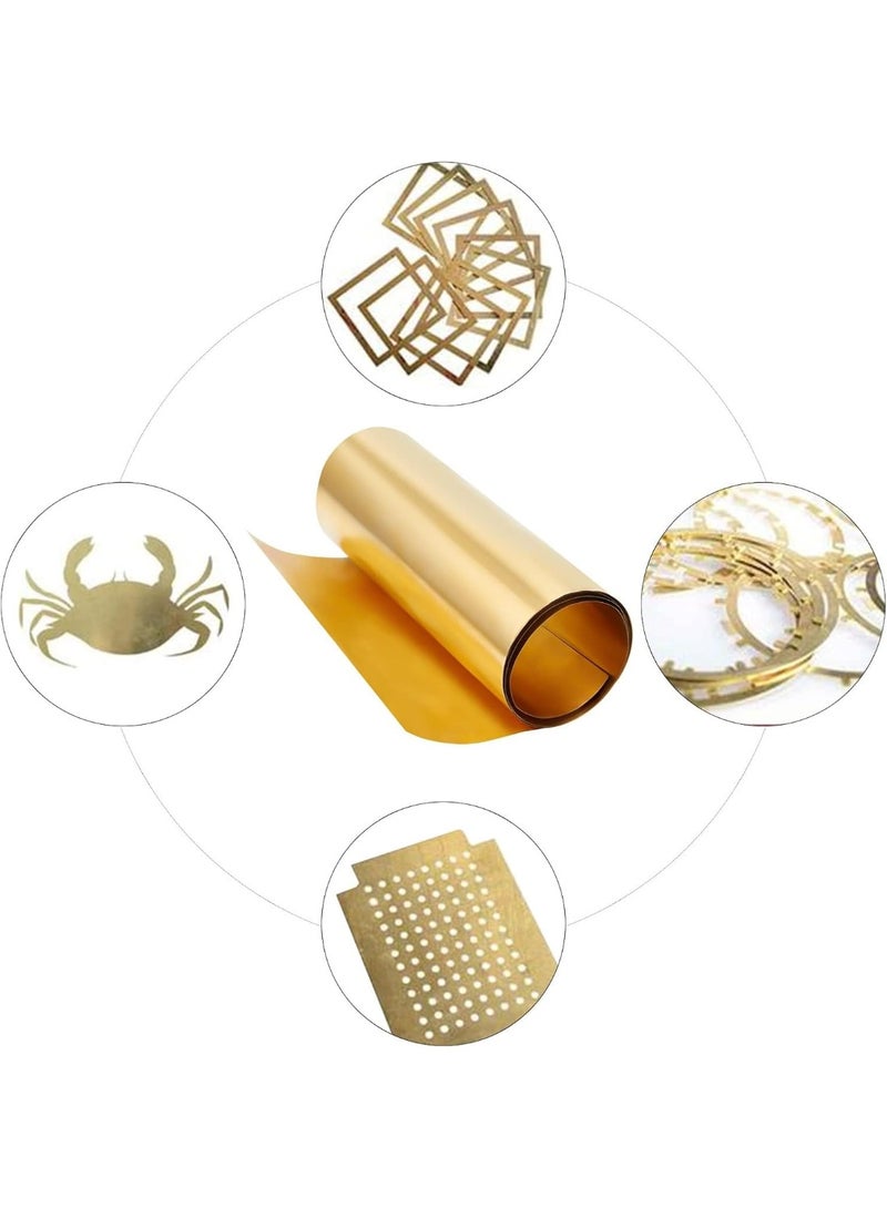 Excefore لفافة ورقة نحاسية ذهبية، لوحة رقائق معدنية 0.1 مم نحاس معدني رقيق لصنع الحرف اليدوية 500x200x0.1 مم - Image 2