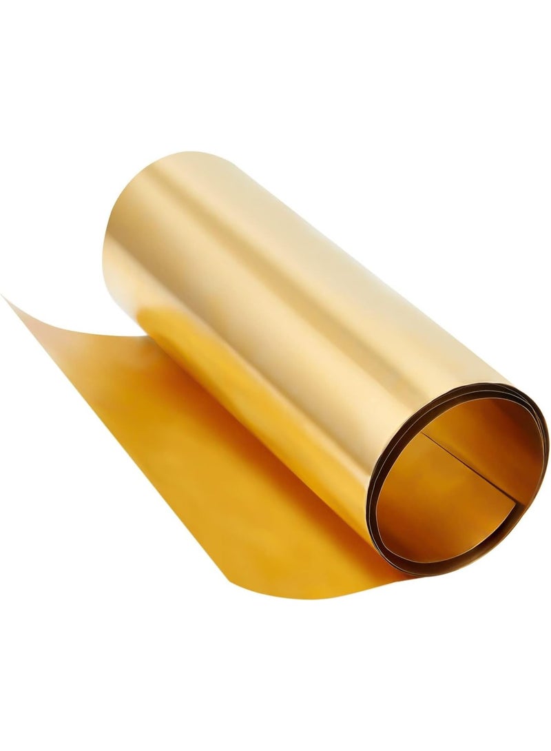 Excefore لفافة ورقة نحاسية ذهبية، لوحة رقائق معدنية 0.1 مم نحاس معدني رقيق لصنع الحرف اليدوية 500x200x0.1 مم - Image 1