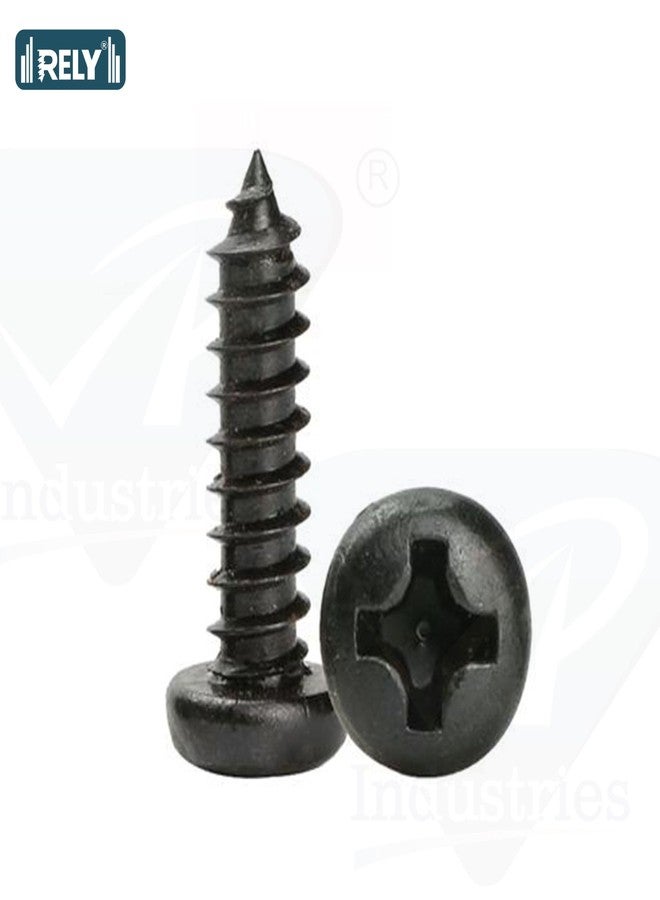 RELY+ Rely®⇒VP INDUSTRIES (Pcs-50) No.6x9.5 mm Pan Phillips Head Self-Tapping Screws – Black Zinc Coated Mild Steel, High-Tensile for Wood, Plywood, Plasterboards, Cabinets & DIY Use - Image 5