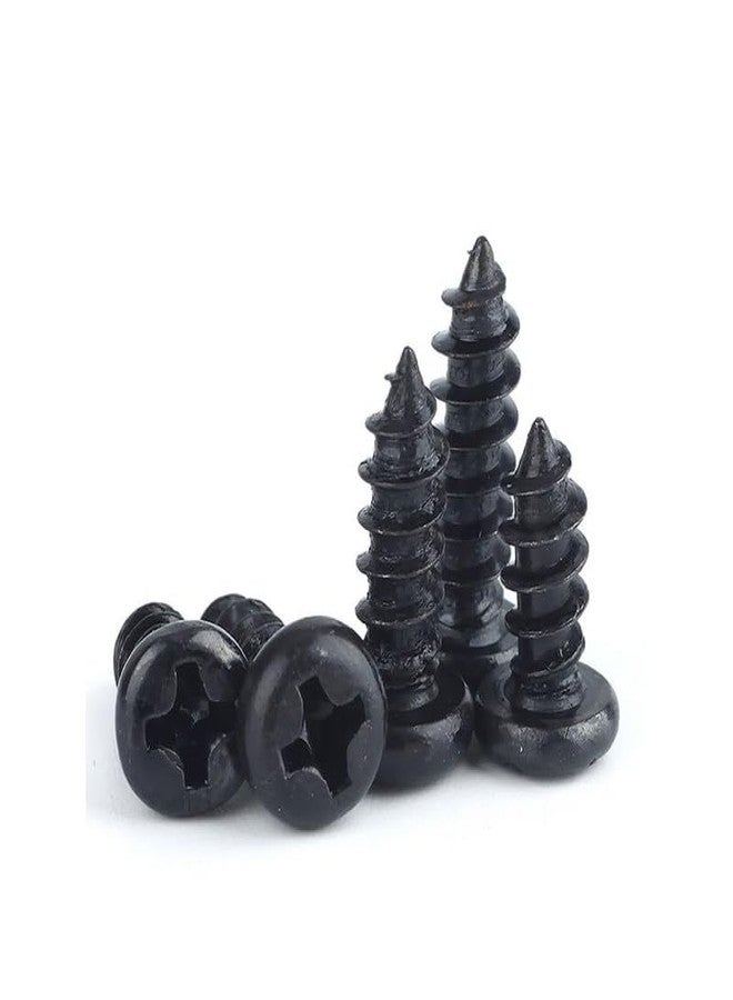 RELY+ Rely®⇒VP INDUSTRIES (Pcs-50) No.6x9.5 mm Pan Phillips Head Self-Tapping Screws – Black Zinc Coated Mild Steel, High-Tensile for Wood, Plywood, Plasterboards, Cabinets & DIY Use - Image 1